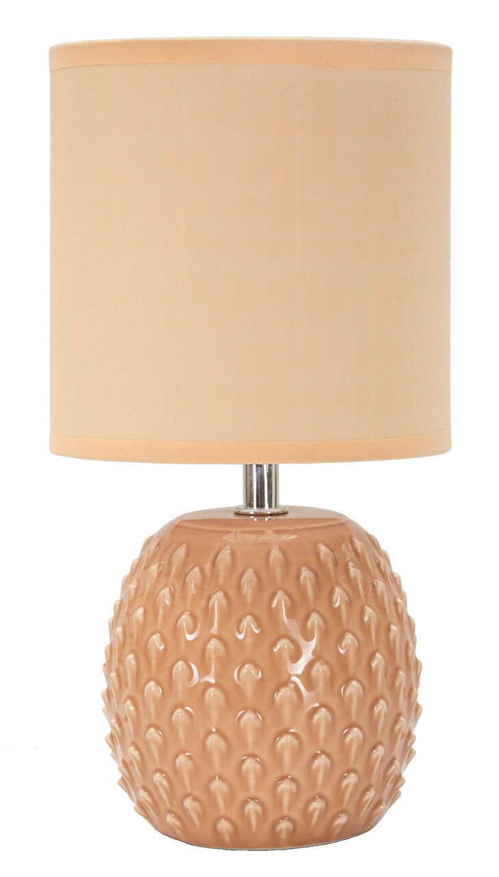 Lampa de masa Pontus, Mauro Ferretti, 1 x E14, 40W, 14x27 cm, ceramica/fier/textil, piersica - imagine 7